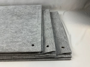 Archery Backstop ca. 200x100 cm aus grauem doppellagigem 2x3mm Filz mit 6 Ösen