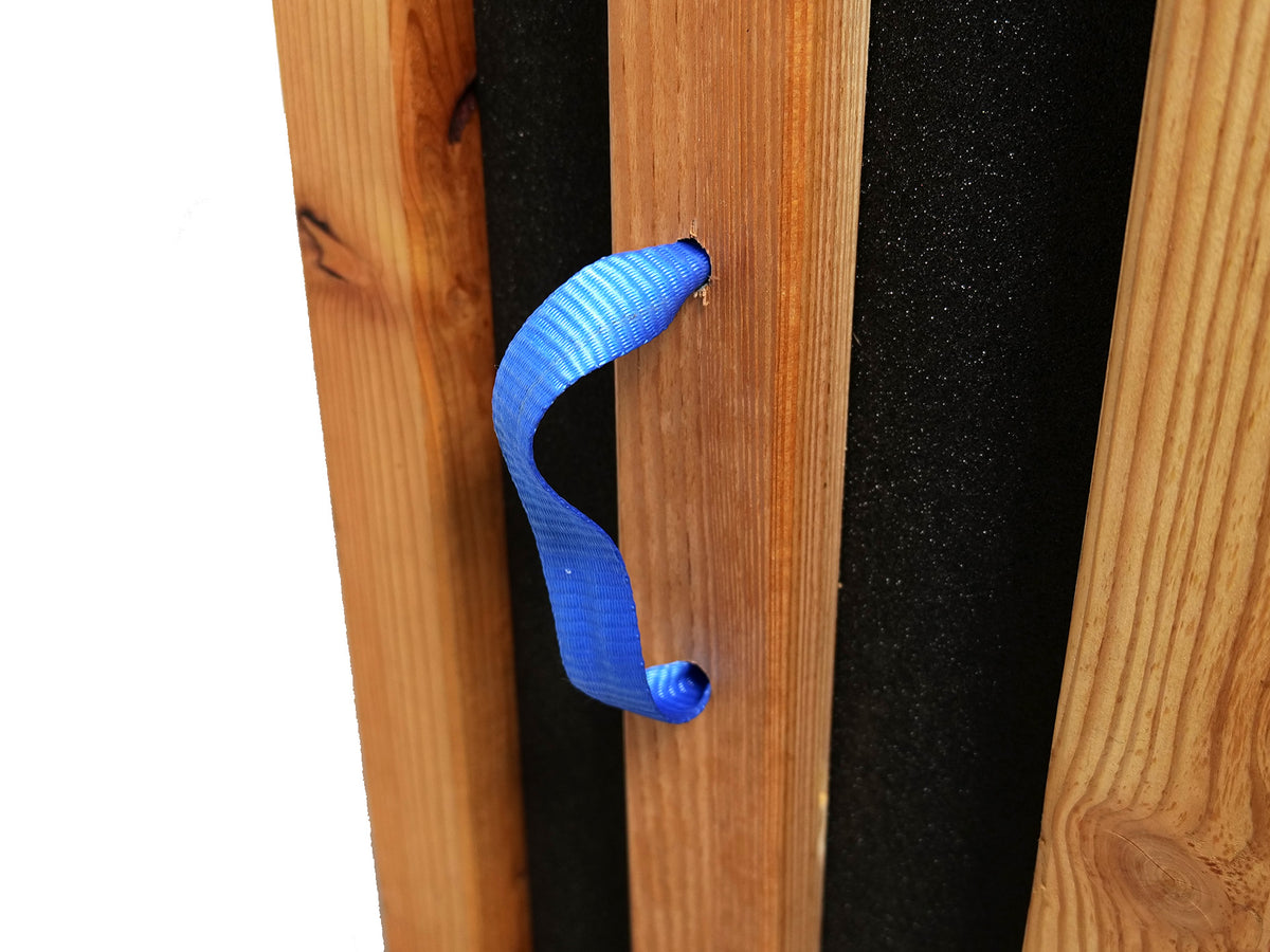 Lamellierte Zielscheibe mit Gewindestange in 80x80x30 cm